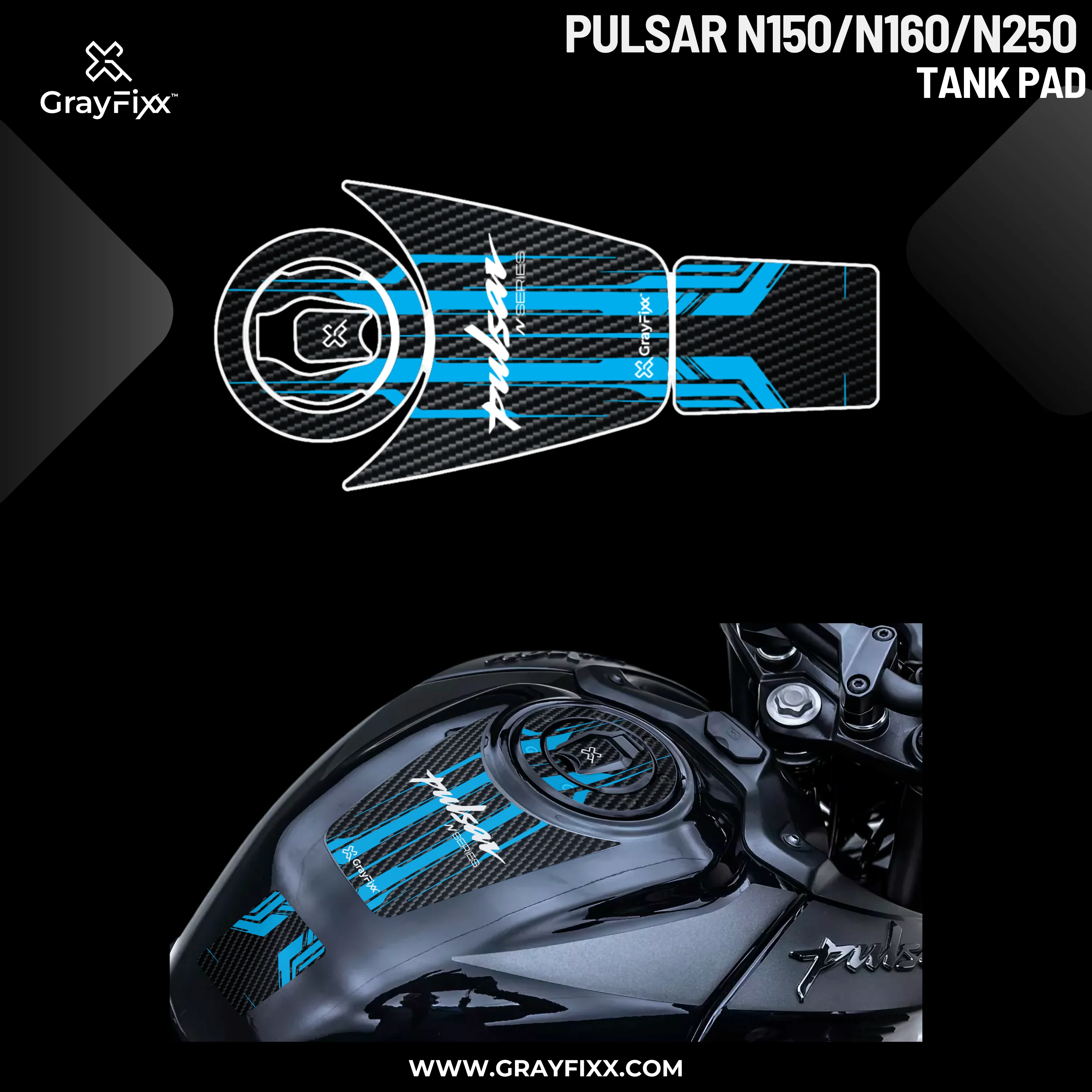 Full Tank Pad Compatible with Pulsar N150/N160/N250 | Pack Of 1